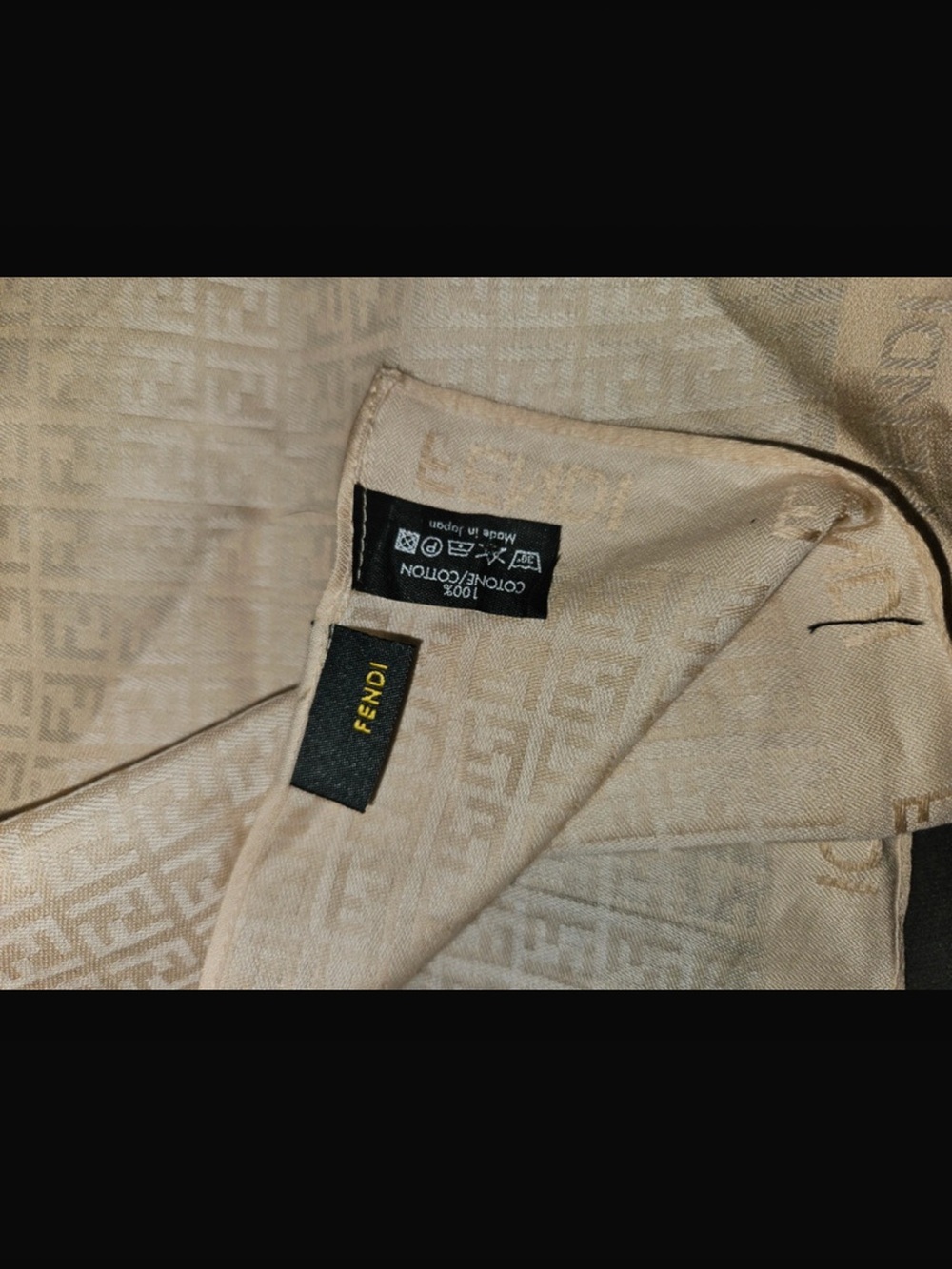 Fendi Beige FF Logo Jacquard Scarf
